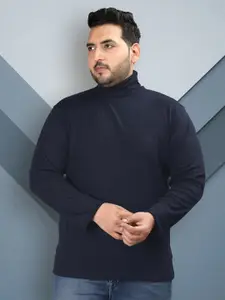 CHKOKKO Plus Size Turtle Neck Cotton T-shirt