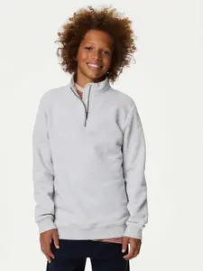 Marks & Spencer Boys Half Zipper Mock Collar Pullover Sweatshirt