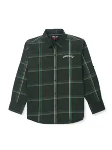 Gini and Jony Boys Windowpane Checked Cotton Opaque Casual Shirt