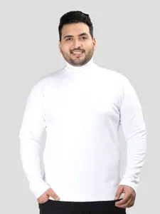 CHKOKKO Plus Size Turtle Neck Casual T-shirt