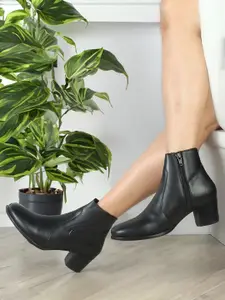ELLE Women Block Heeled Mid-Top Regular Boots