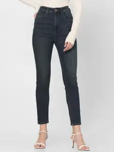 Vero Moda Women Skinny Fit High-Rise Clean Look Whiskers & Chevrons Stretchable Jeans