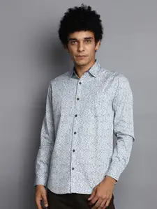 V-Mart Slim Fit Floral Printed Twill Cotton Casual Shirt