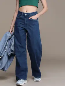 The Roadster Life Co. Women Wide Leg Stretchable Baggy Jeans