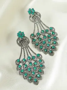 PANASH Silver-Plated Contemporary Drop Earrings