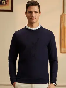 Peter England Casuals Round Neck Cricket Inspired Pullover Sweatshirt