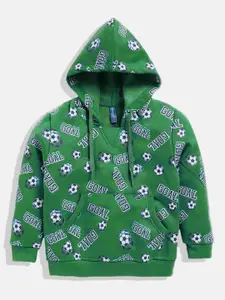 GAME BEGINS Boys Typography Printed Hooded Pullover