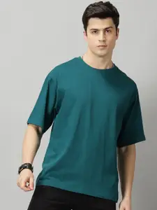 THE HOLLANDER Pure Cotton Drop-Shoulder Sleeves Oversized Fit T-shirt