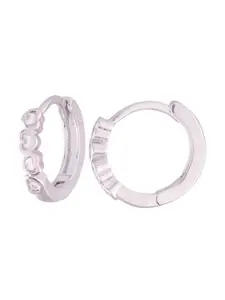 I Jewels Silver-Plated Contemporary Hoop Earrings