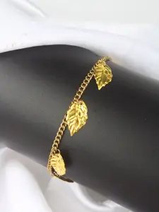 Stylecast X KPOP Gold Plated Leaves Charm Bracelet