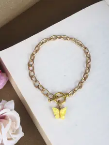 Stylecast X KPOP Gold-Plated Enamelled Butterfly  Charm Bracelet