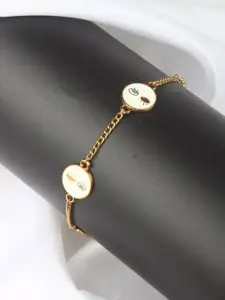 Stylecast X KPOP Gold-Plated Enamelled Charm Bracelet