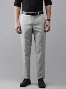Park Avenue Men Checked Smart Slim Fit Formal Trousers