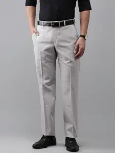 Park Avenue Men Textured Smart Slim Fit Formal Trousers