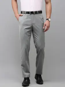Park Avenue Men Textured Smart Slim Fit Formal Trousers