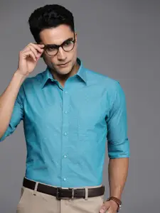 Raymond Pure Cotton Self Design Slim Fit Textured Formal Shirt