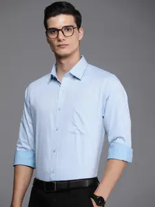 Raymond Self Design Slim Fit Pure Cotton Formal Shirt