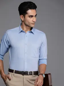 Raymond Pure Cotton Self Design Slim Fit Textured Formal Shirt