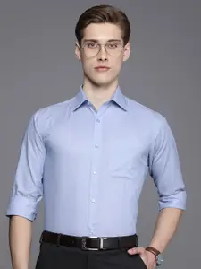 Raymond Pure Cotton Self Design Slim Fit Textured Formal Shirt