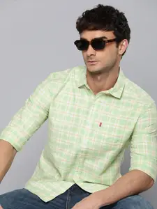 Levis Men Slim Fit Tartan Checks Opaque Pure Cotton Casual Shirt