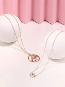 Zaveri Pearls Set Of 2 Gold-Plated Enamelled Necklace