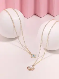 Zaveri Pearls Set Of 2 Gold Plated Enamelled Necklace