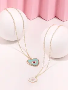 Zaveri Pearls Set Of 2 Gold Plated Enamelled Necklace