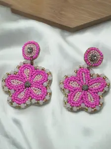 ISHKAARA Fabric Beads Floral Drop Earrings