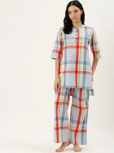 Clt.s Checked Pure Cotton Night Suit