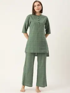 Clt.s Checked Pure Cotton Night Suit
