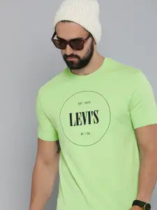Levis Men Brand Logo Print Knitted Pure Cotton T-shirt