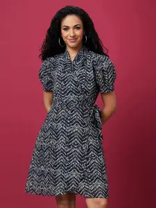 Globus Abstract Printed Tie Ups Wrap Dress