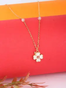 Stylecast X KPOP Gold-Plated Floral Pendant With Chain