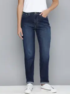 Levis Women Mom Tapered Fit High-Rise Light Fade Stretchable Jeans