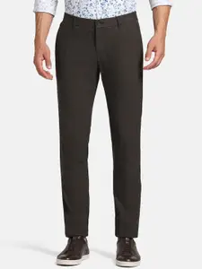 Blackberrys Men B-91 Checked Slim Fit Low-Rise Easy Wash Regular Trousers