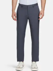 Blackberrys TechPro Men Grey Solid Formal Trouser