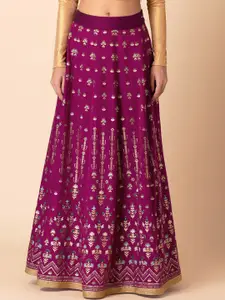 INDYA Floral Printed A-Line Skirt