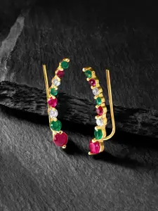 Peora Gold Plated Cubic Zirconia Contemporary Ear Cuff