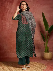 Libas Ethnic Motifs Printed Organza Unstitched Dress Material