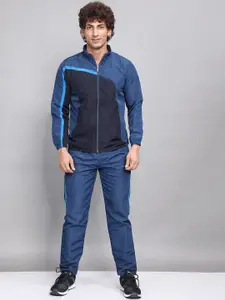 SPORT SUN Colourblocked Mock Collar Sports Tracksuit