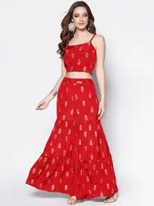 Sera Printed Shoulder Straps Top With Palazzo