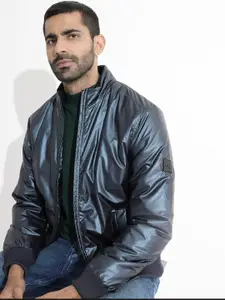 RARE RABBIT Men Carpo Tailored Fit Mandarin Collar Jacket