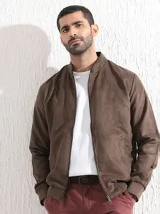 RARE RABBIT Men Henron Regular Fit Mandarin Collar Bomber Jacket