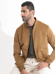 RARE RABBIT Men Henron Regular Fit Mandarin Collar Bomber Jacket