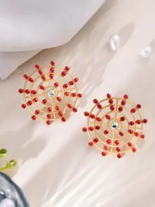 Silvermerc Designs Gold-Plated Contemporary Studs Earrings