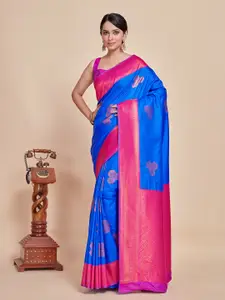 MIMOSA Ethnic Motifs Woven Design Zari Art Silk Kanjeevaram Saree