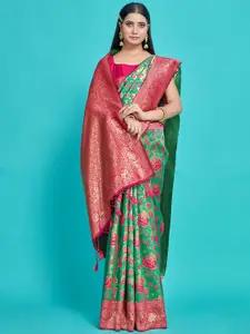 MIMOSA Ethnic Motifs Woven Design Zari Art Silk Kanjeevaram Saree