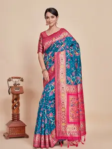 MIMOSA Floral Woven Design Zari Kanjeevaram Saree
