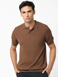 RARE RABBIT Men Lincos Polo Collar Slim Fit Cotton T-Shirt