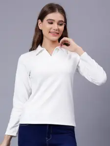 Albion Shirt Collar Long Sleeves Woolen Regular Top